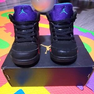 Air Jordan Black and Purple Sneakers